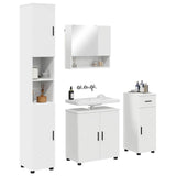 vidaXL Badkamermeubel Set met lade 4 pcs Wit Bewerkt hout & Metaal