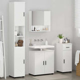 vidaXL Badkamermeubel Set met lade 4 pcs Wit Bewerkt hout & Metaal