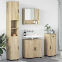vidaXL Badkamermeubel Set met lade 4 pcs Wit Bewerkt hout & Metaal