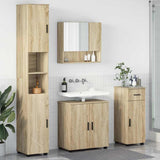 vidaXL Badkamermeubel Set met lade 4 pcs Wit Bewerkt hout & Metaal