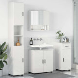 vidaXL Badkamermeubel Set met lade 4 pcs Wit Bewerkt hout & Metaal