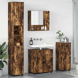 vidaXL Badkamermeubel Set met lade 4 pcs Wit Bewerkt hout & Metaal