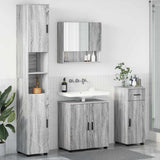 vidaXL Badkamermeubel Set met lade 4 pcs Wit Bewerkt hout & Metaal