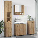vidaXL Badkamermeubel Set met lade 4 pcs Wit Bewerkt hout & Metaal