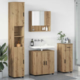 vidaXL Badkamermeubel Set met lade 4 pcs Wit Bewerkt hout & Metaal