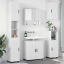 vidaXL Badkamermeubel Set met opslag 5 pcs Wit Bewerkt hout & Metaal