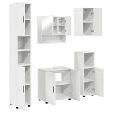 vidaXL Badkamermeubel Set met opslag 5 pcs Wit Bewerkt hout & Metaal