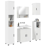 vidaXL Badkamermeubel Set met opslag 5 pcs Wit Bewerkt hout & Metaal