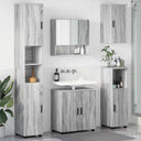 vidaXL Badkamermeubel Set met opslag 5 pcs Wit Bewerkt hout & Metaal