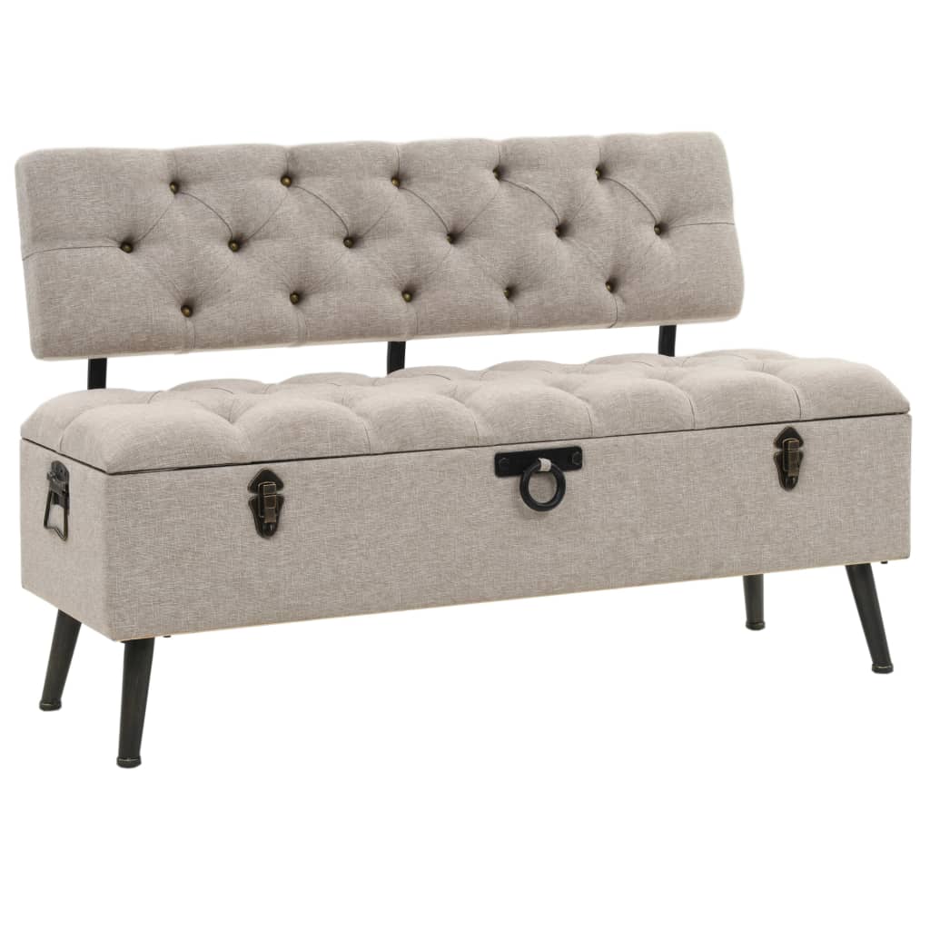 vidaXL Opbergbank met rugleuning 110 cm kunstleer zwart