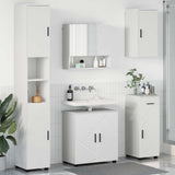 vidaXL Bathroom Furniture Set with Drawer 5 pcs White Engineered Wood & Metal