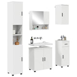 vidaXL Bathroom Furniture Set with Drawer 5 pcs White Engineered Wood & Metal