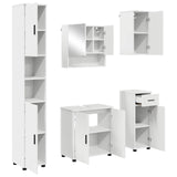 vidaXL Bathroom Furniture Set with Drawer 5 pcs White Engineered Wood & Metal