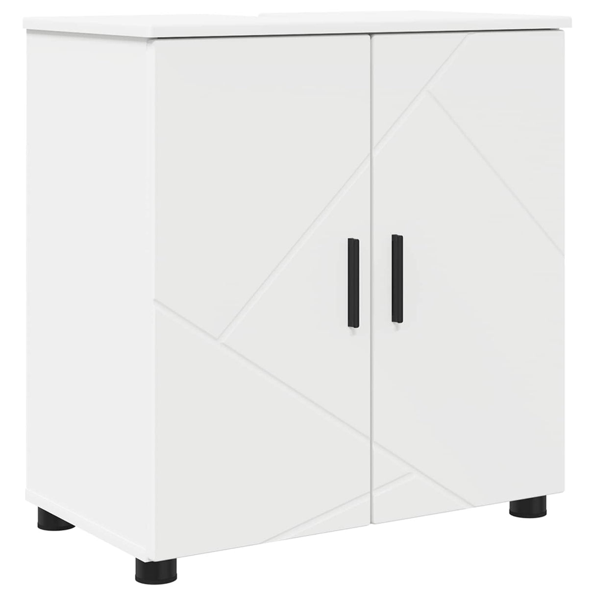 vidaXL Bathroom Furniture Set with Drawer 5 pcs White Engineered Wood & Metal