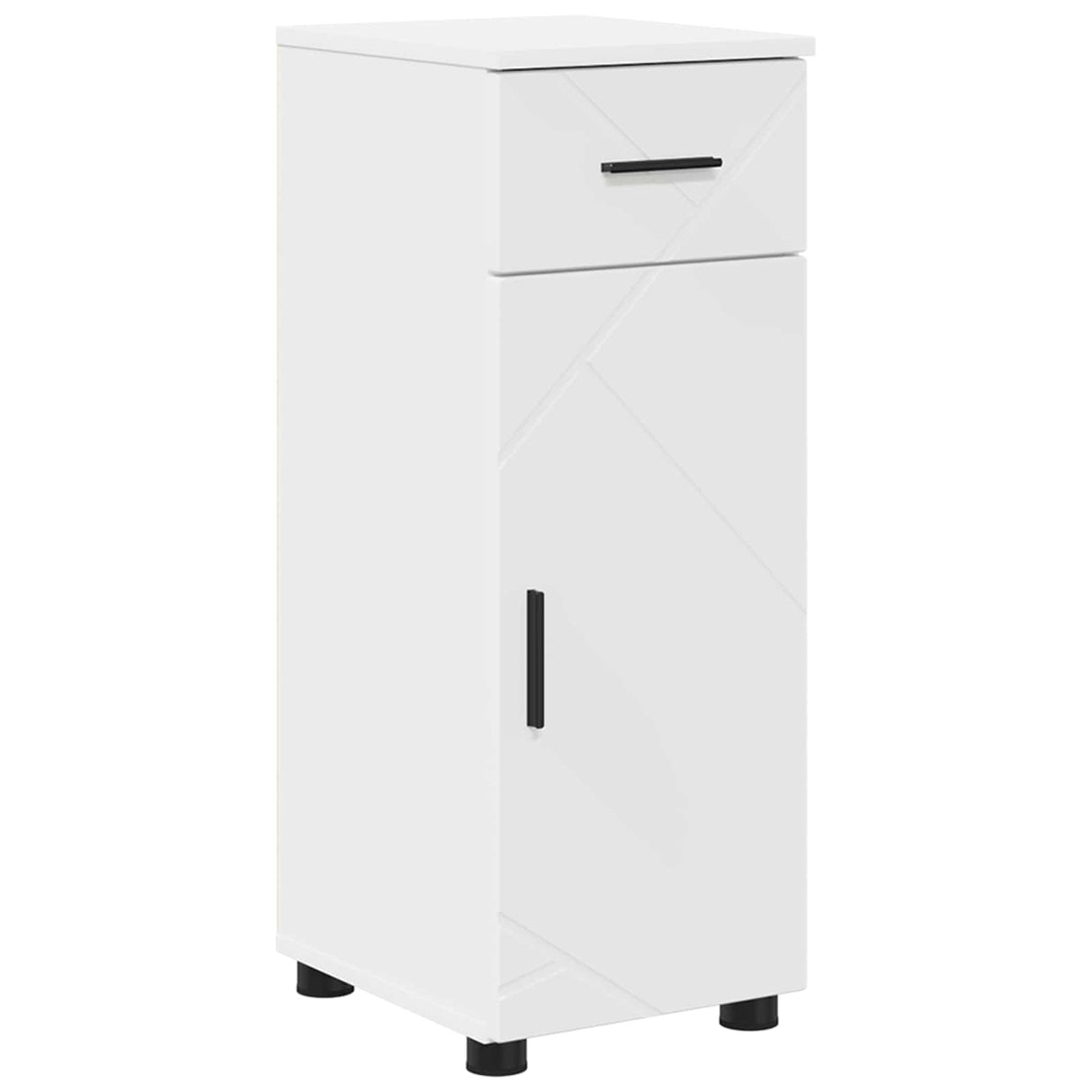 vidaXL Bathroom Furniture Set with Drawer 5 pcs White Engineered Wood & Metal