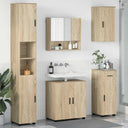 vidaXL Bathroom Furniture Set with Drawer 5 pcs White Engineered Wood & Metal