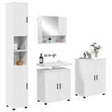 vidaXL Badkamermeubel Set met opslag 4 pcs Wit Bewerkt hout & Metaal