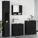 vidaXL Badkamermeubel Set met opslag 4 pcs Wit Bewerkt hout & Metaal