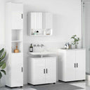 vidaXL Badkamermeubel Set met opslag 4 pcs Wit Bewerkt hout & Metaal