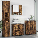 vidaXL Badkamermeubel Set met opslag 4 pcs Wit Bewerkt hout & Metaal