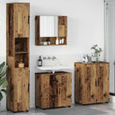 vidaXL Badkamermeubel Set met opslag 4 pcs Wit Bewerkt hout & Metaal