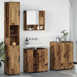 vidaXL Badkamermeubel Set met opslag 4 pcs Wit Bewerkt hout & Metaal