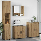 vidaXL Badkamermeubel Set met opslag 4 pcs Wit Bewerkt hout & Metaal