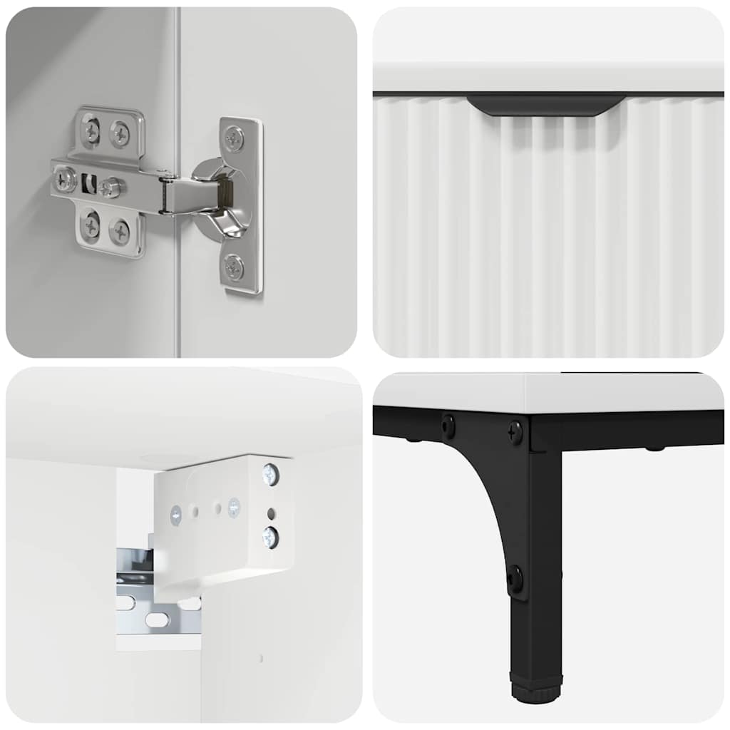 vidaXL Badkamermeubel Set met lade Wit Samengesteld hout, metaal