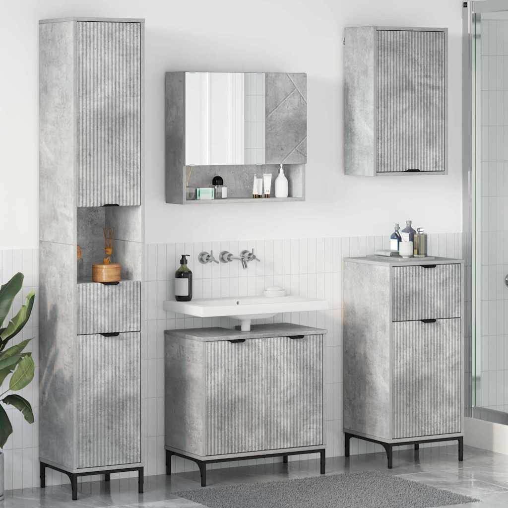 vidaXL Badkamermeubel Set met lade Wit Samengesteld hout, metaal