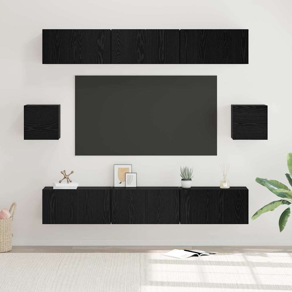 vidaXL 7-delige Tv-meubelset bewerkt hout wit