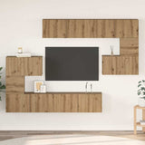 vidaXL 8-delige Tv-meubelset bewerkt hout wit