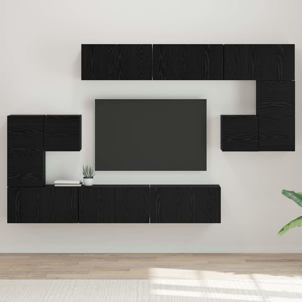 vidaXL 8-delige Tv-meubelset bewerkt hout wit