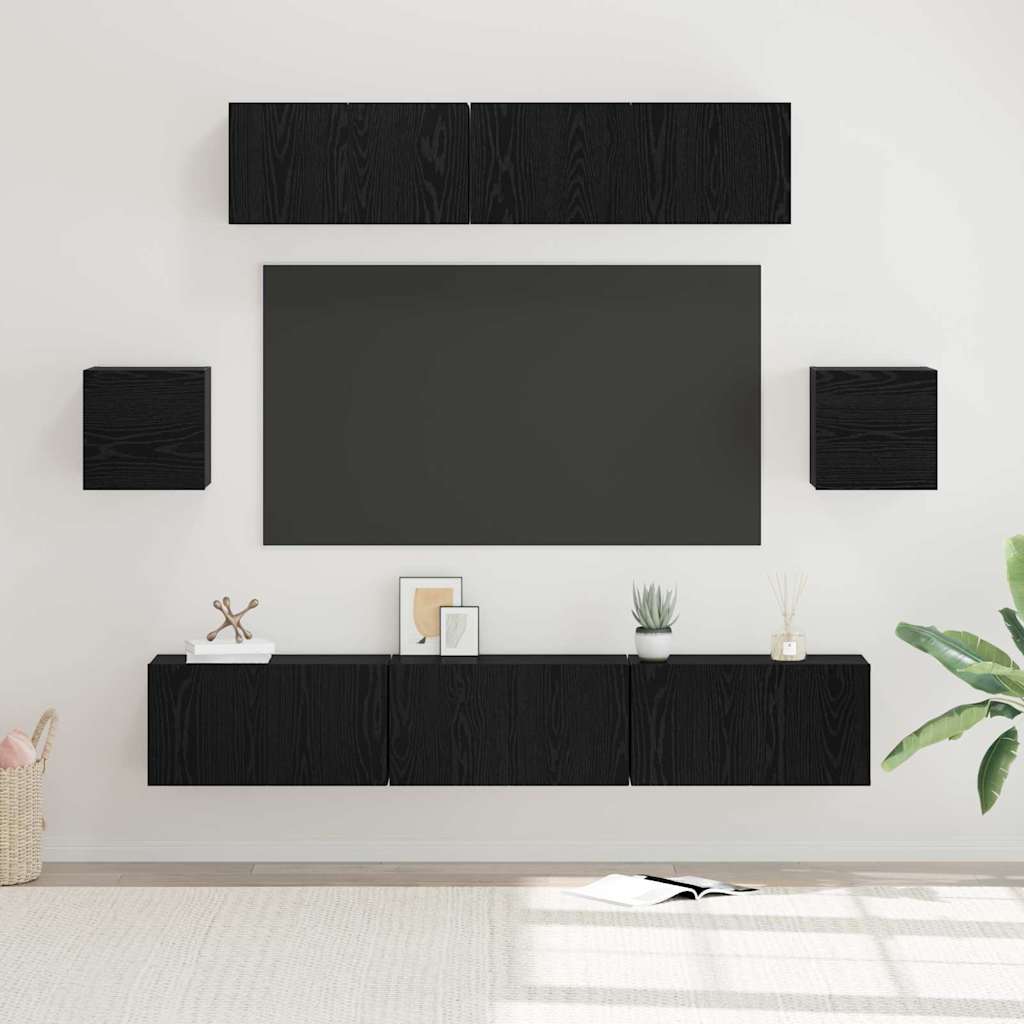 vidaXL 7-delige Tv-meubelset bewerkt hout wit