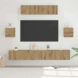 vidaXL 7-delige Tv-meubelset bewerkt hout wit