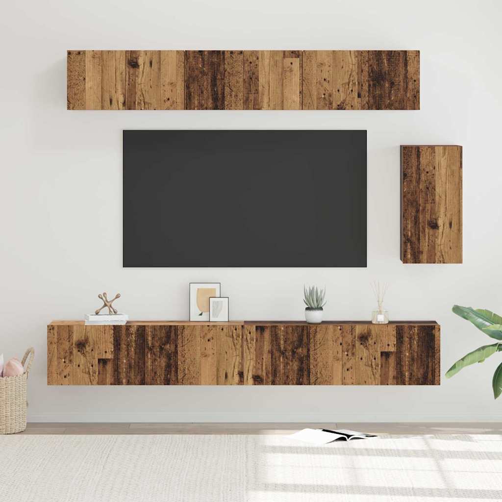 vidaXL 7-Piece TV Cabinet Set Engineered Wood White