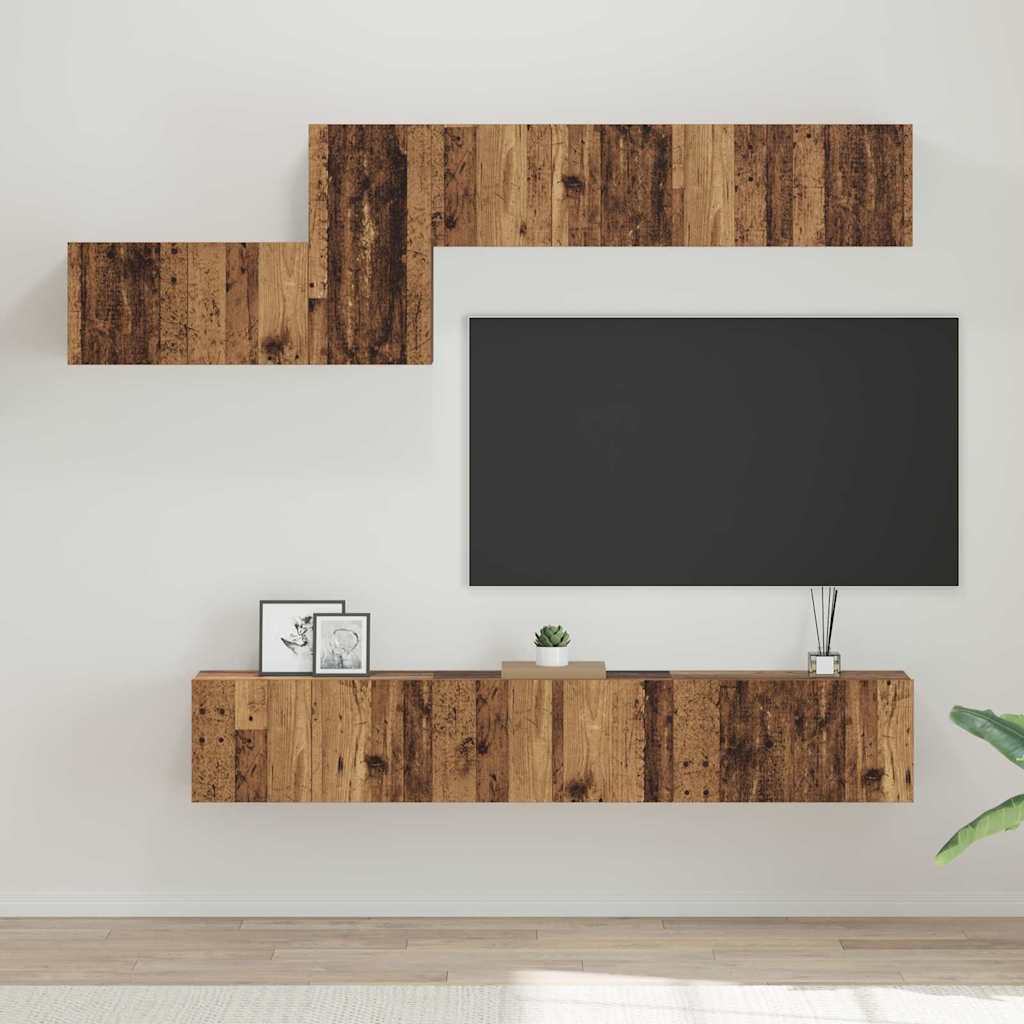 vidaXL 7-Piece TV Cabinet Set Engineered Wood White