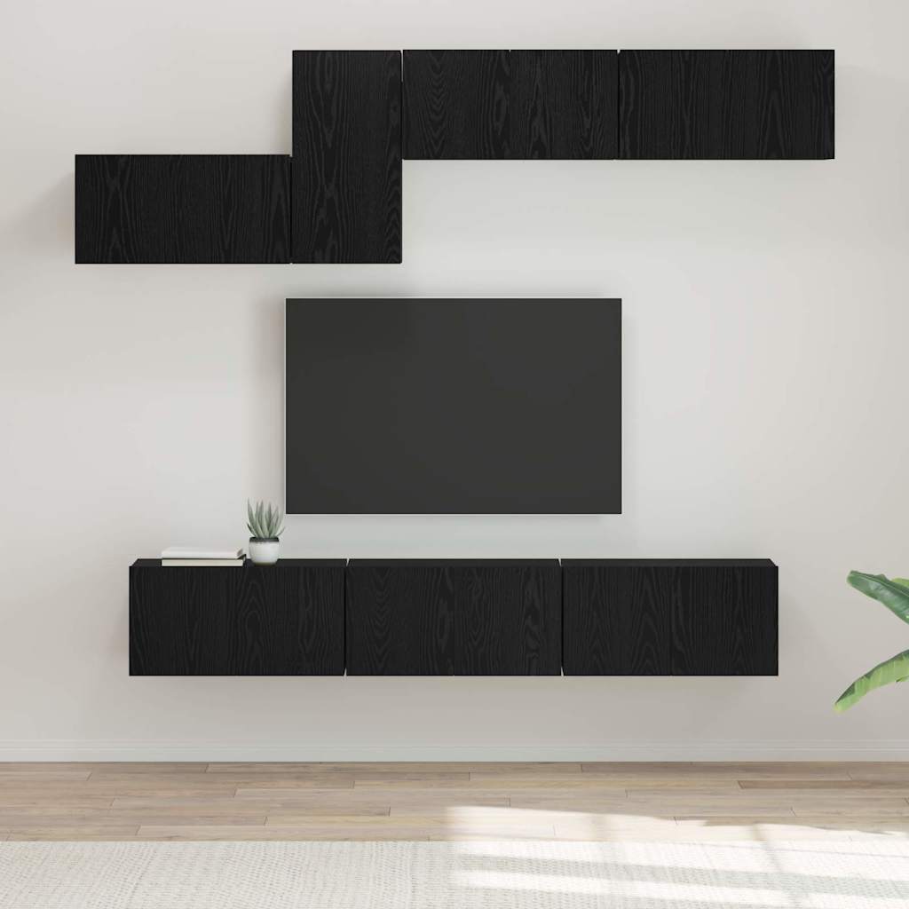 vidaXL 7-Piece TV Cabinet Set Engineered Wood White