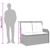 vidaXL Garden Bench with Cushion Black and Cream White Poly Rattan