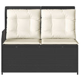 vidaXL Tuinbank Zwart poly rattan