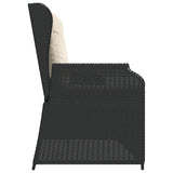 vidaXL Tuinbank Zwart poly rattan