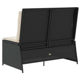 vidaXL Tuinbank Zwart poly rattan