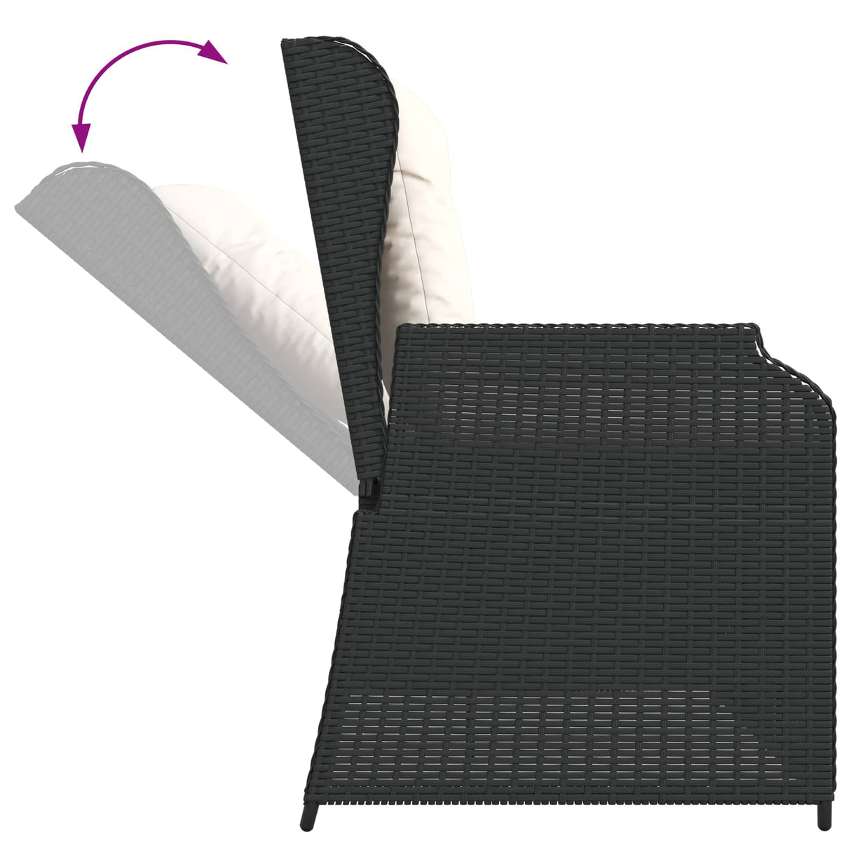 vidaXL Tuinbank Zwart poly rattan
