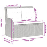 vidaXL Tuinbank Zwart poly rattan