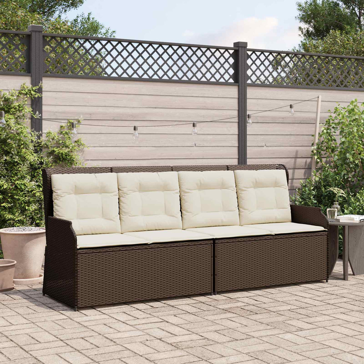 vidaXL Tuinbank Zwart poly rattan