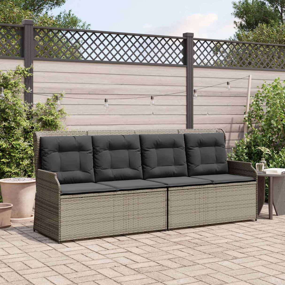 vidaXL Tuinbank Zwart poly rattan