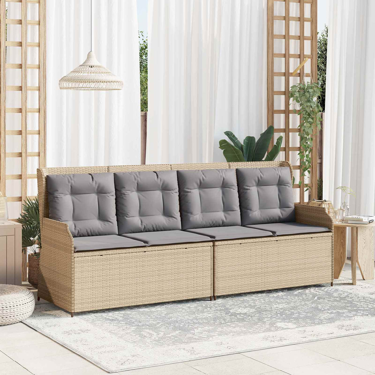 vidaXL Tuinbank Zwart poly rattan