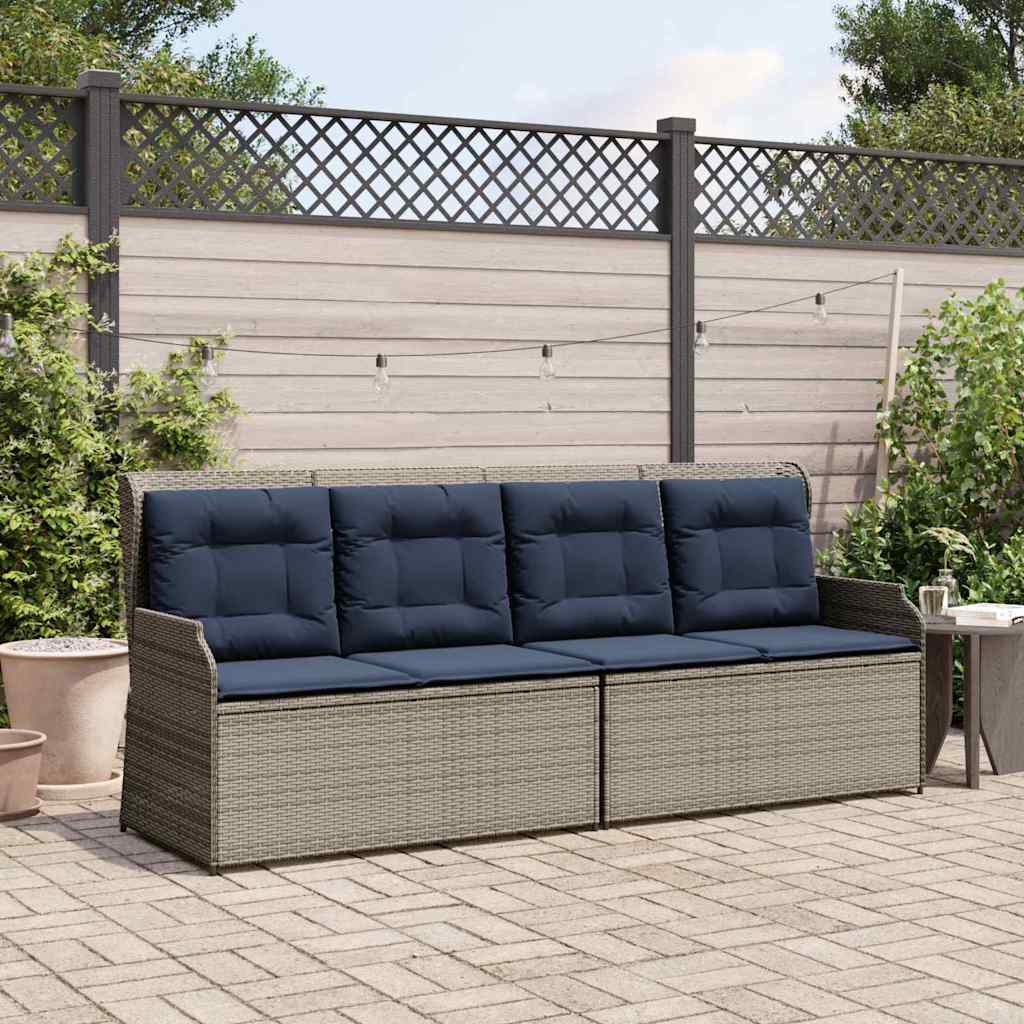 vidaXL Tuinbank Zwart poly rattan