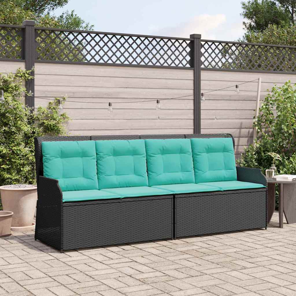 vidaXL Tuinbank Zwart poly rattan