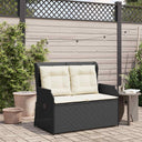 vidaXL Garden Bench Black poly rattan