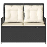 vidaXL Garden Bench Black poly rattan